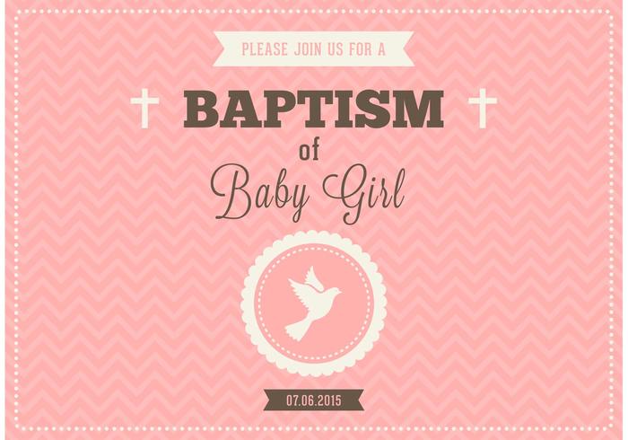 700x490 Baby Girl Baptism Vector Invitation