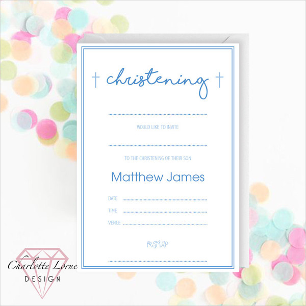 600x600 Baptism Invitation Templates