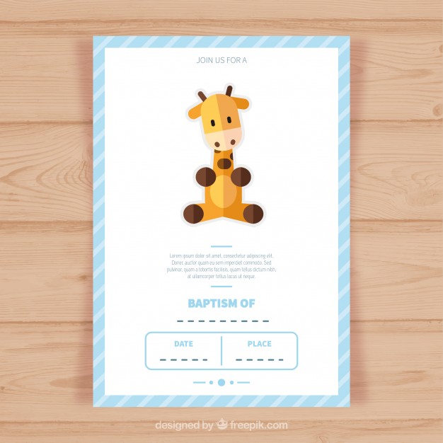626x626 Baptism Invitation Card Template Vector Free Download