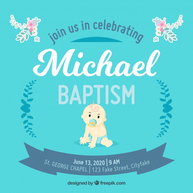 626x626 Blue Template For Baptism Vector Free Download