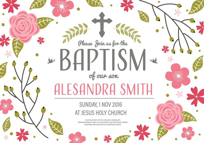 700x490 Invitation Baptism Template Vector