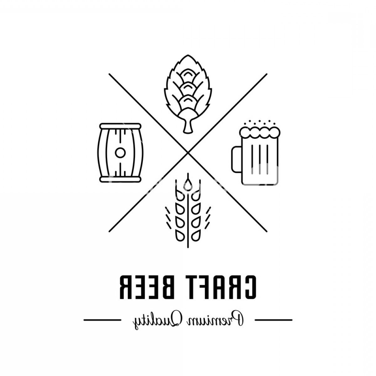 Vector Logo Beer With Wheat Hops Beer Mug And Barrel Hipster Logo 1200x1200 Vector Logo Beer With Wheat Hops Beer Mug And Barrel Hipster Logo