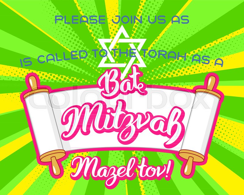 800x640 Bar Mitzvah Party Invitation, Stock Vector Colourbox