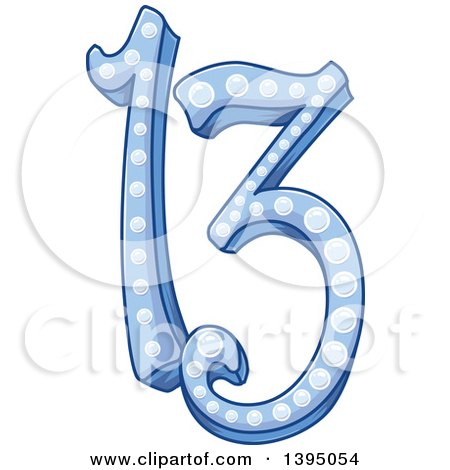 450x470 Clipart Of A Blue Shiny Number For Bar Mitzvah