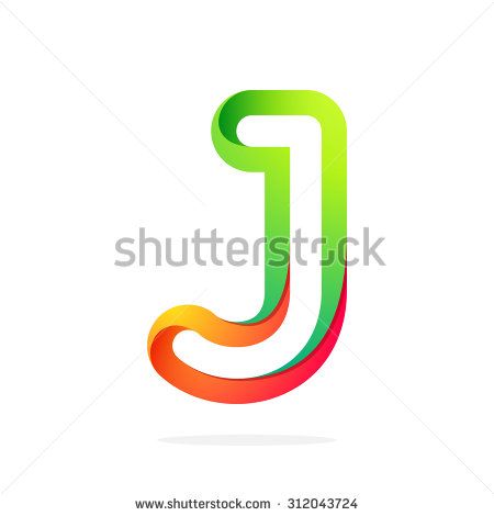 450x470 J Letter One Line Colorful Logo Abstract Trendy Multicolored