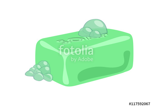 500x354 Isolated Green Bar Of Soap Vector Illustration Stock Image