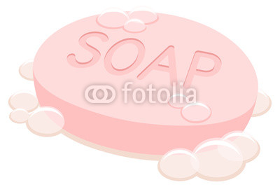 400x267 Vector Illustration Of A Pink Bar Of Soap With Bubbles Buy