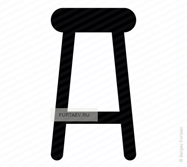620x553 Bar Stool Vector Icon