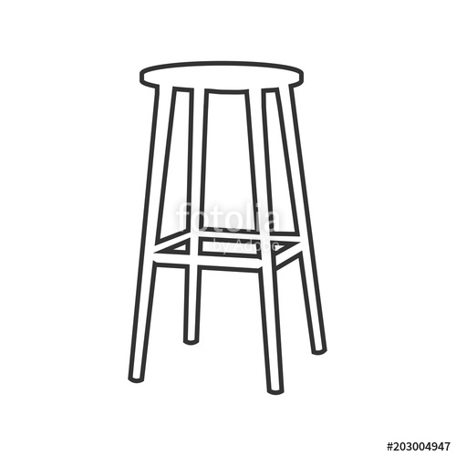 500x500 Isolated Chair Outline Symbol On Clean Background Vector Bar