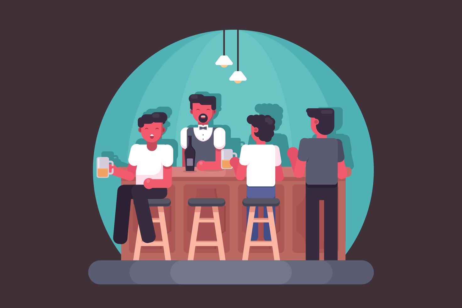 1470x980 Crowded Bar Free Vector