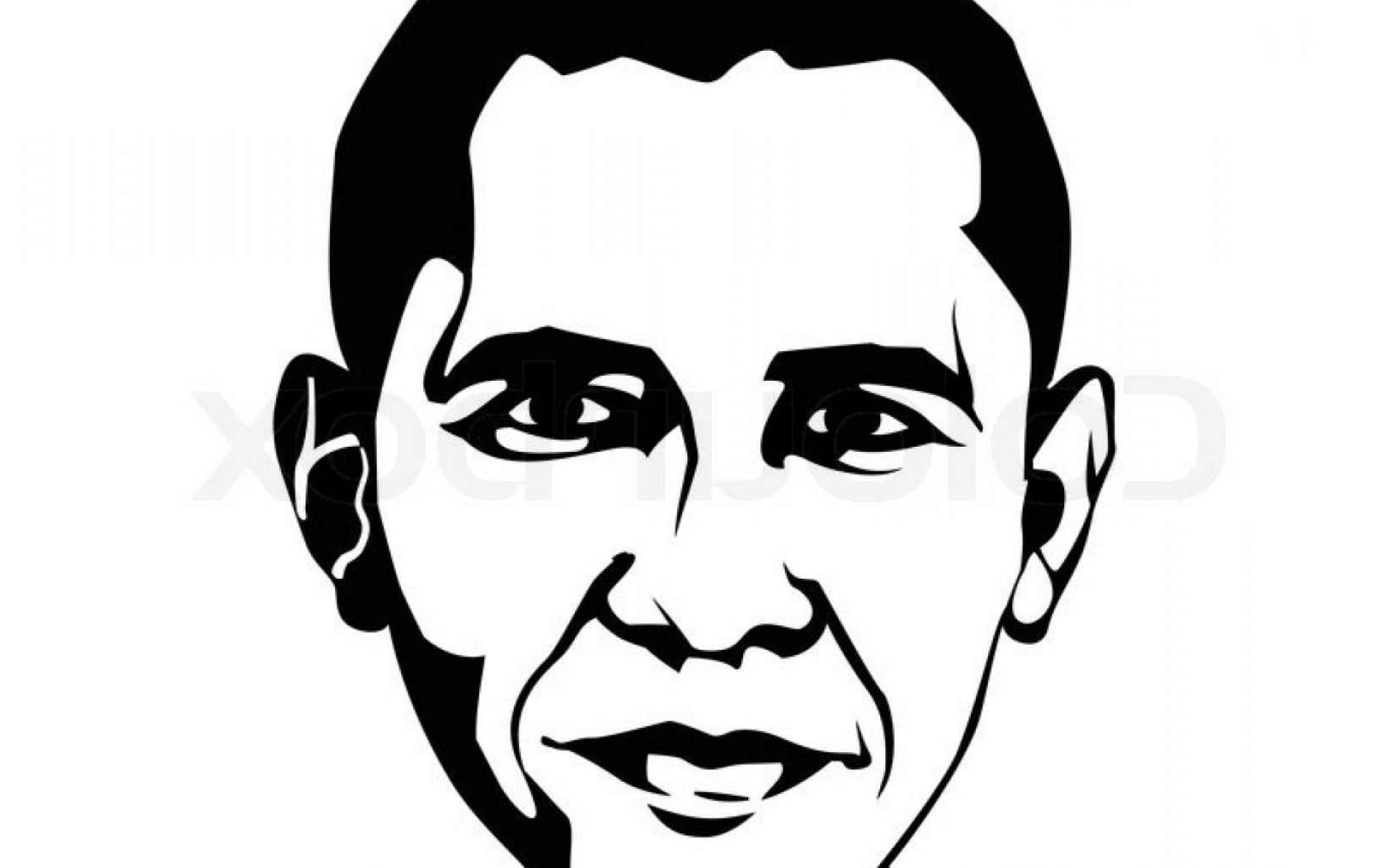 1641x1026 Barack Obama Simple Line And Simple Colour Vector Portrait