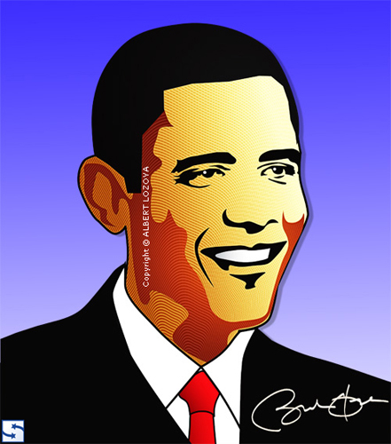 441x500 Barack Obama Vector Illustration Vector Illustration