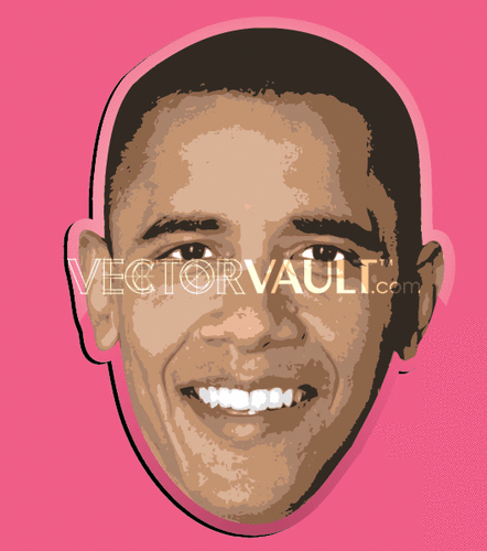 442x500 Royalty Free Vector Illustration Of Barack Obama's Face