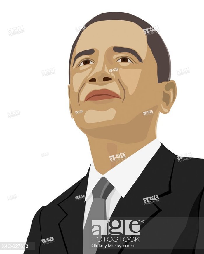 699x871 Vector Illustration Of Barack Obama Portrait Isolated On White