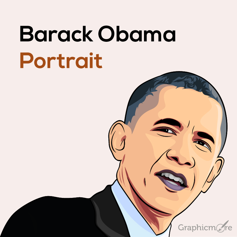 800x800 Barack Obama Portrait Free Vector Download