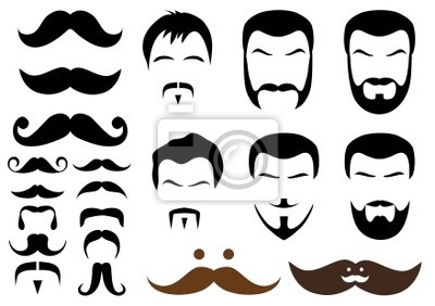400x282 Estilos Bigote Y Barba, Vector Pinturas Para La Pared Cuadros