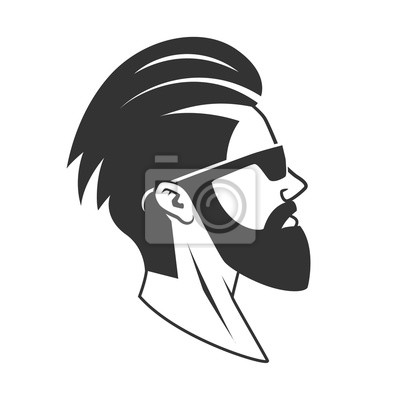 400x400 Hombre, Barba, Hipster, Vector, Emblema Vinilos Para