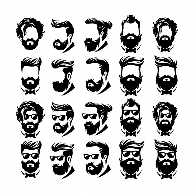 626x626 Beard Barber Logo Vector Vector Premium Download