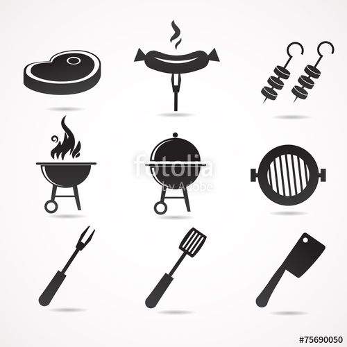 500x500 Barbecue Vector Icon Set Stock Image And Royalty Free Vector