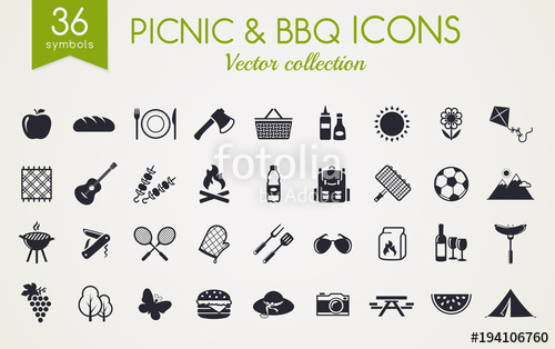 500x314 Picnic And Barbecue Vector Icons Stock Image And Royalty Free