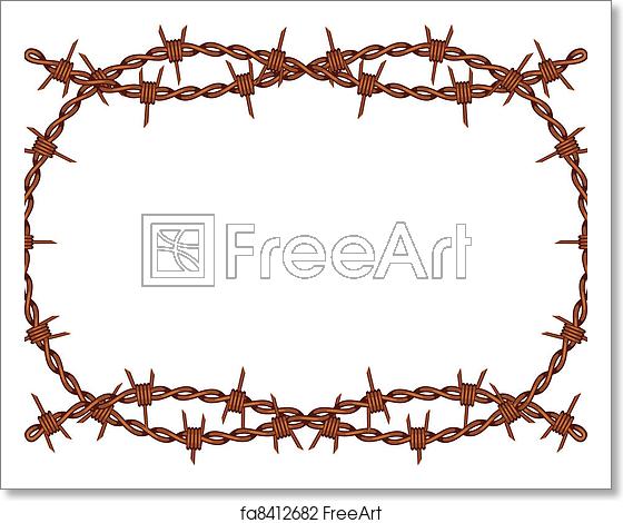 560x470 Free Art Print Of Barbed Wire Frame Vector Vector Old Rusty