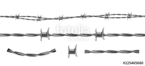Barbed Wire Vector Illustration, Horizontal Seamless Pattern 500x229 Barbed Wire Vector Illustration, Horizontal Seamless Pattern
