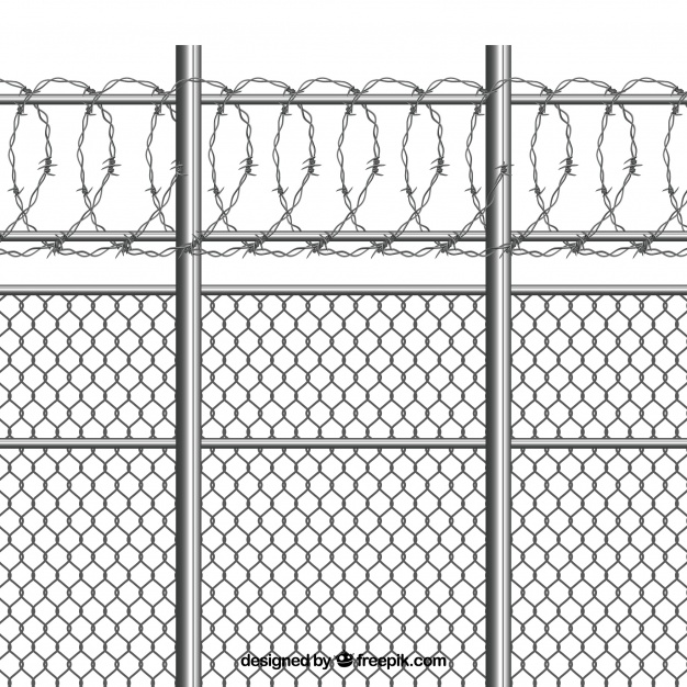 Silver Metal Fence With Barbed Wire Vector Free Download 626x626 Silver Metal Fence With Barbed Wire Vector Free Download