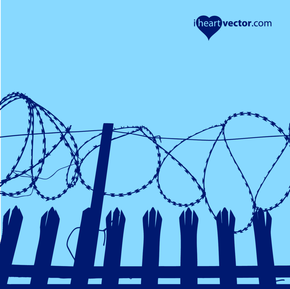 Barbed Wire Fence Vector Freevectors 938x936 Barbed Wire Fence Vector Freevectors