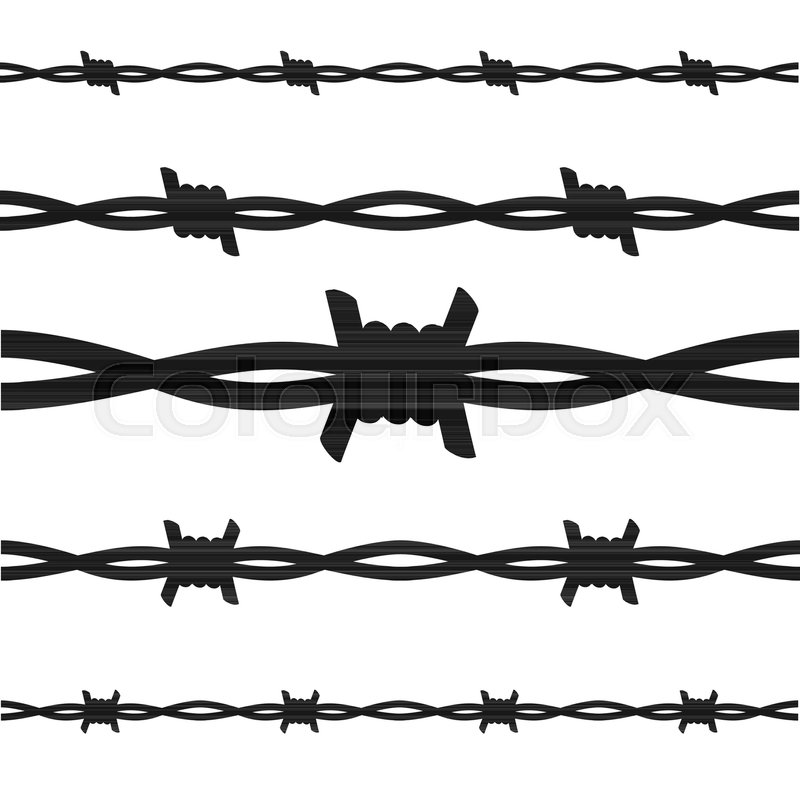 800x798 Cartoon Silhouette Black Barbed Wire Stock Vector Colourbox