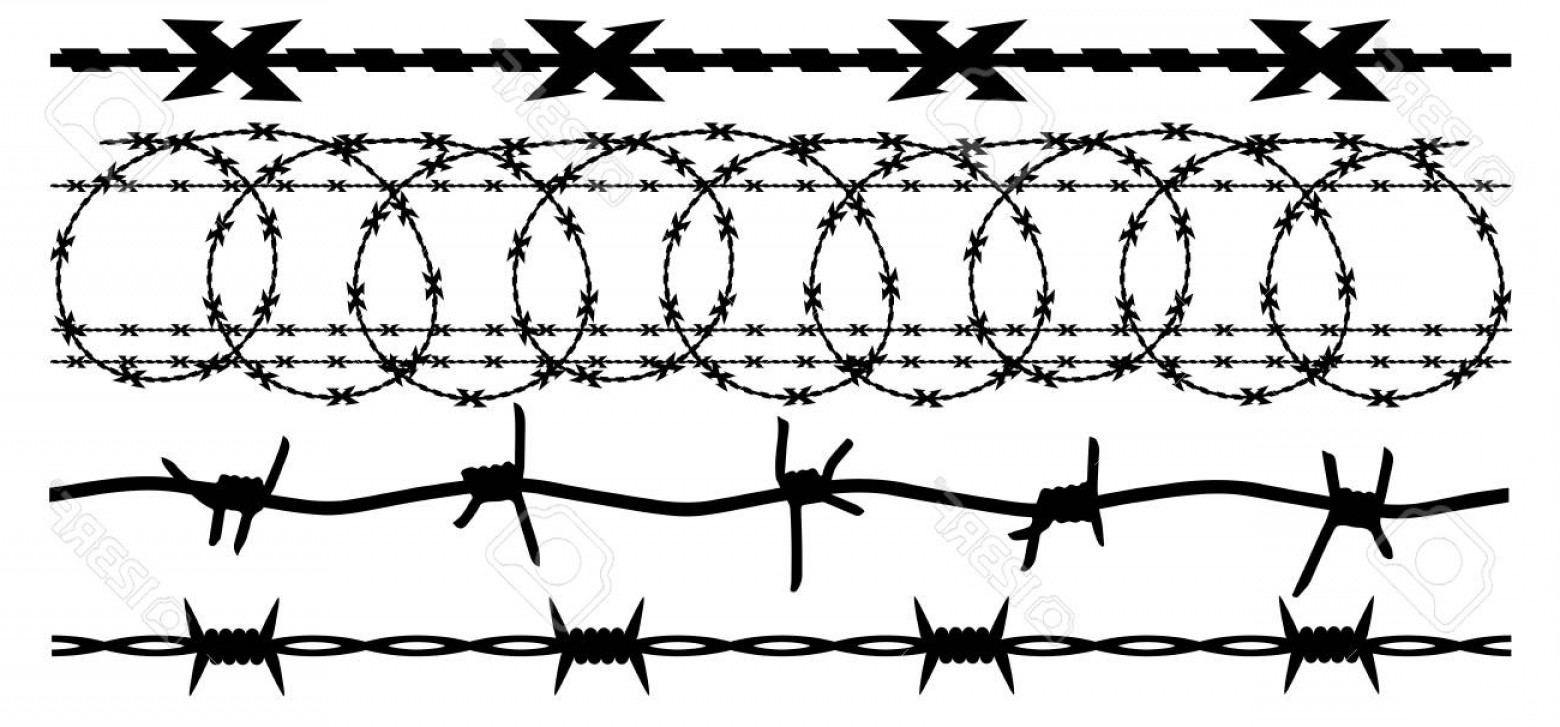 1560x727 Photostock Vector Barbed Wire Vector Silhouette Set Soidergi