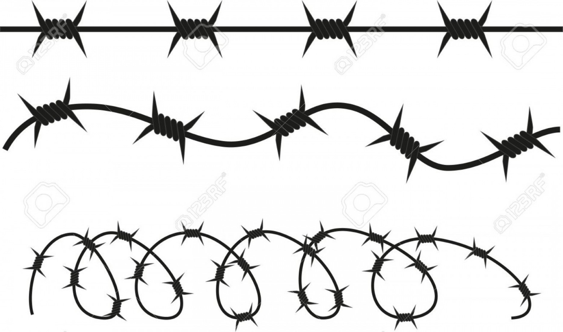 Barbed Wire Vector At Vectorified Com Collection Of Barbed Wire   Barbed Wire Vector 6 