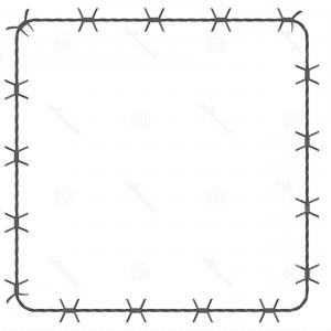 300x300 Barbed Wire Frame Barb Cadre Prison Border Vector Illustration Gm