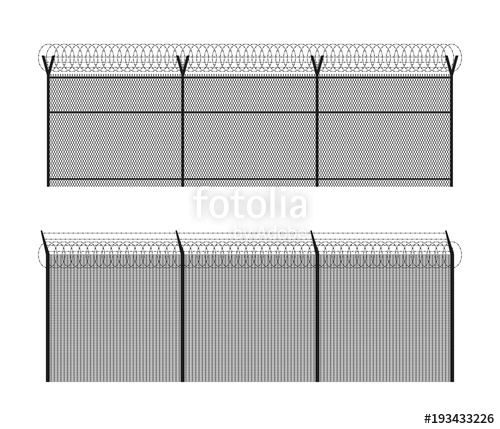 500x429 An Illustration Of Modern Prison Chain Link Fence Silhouettes