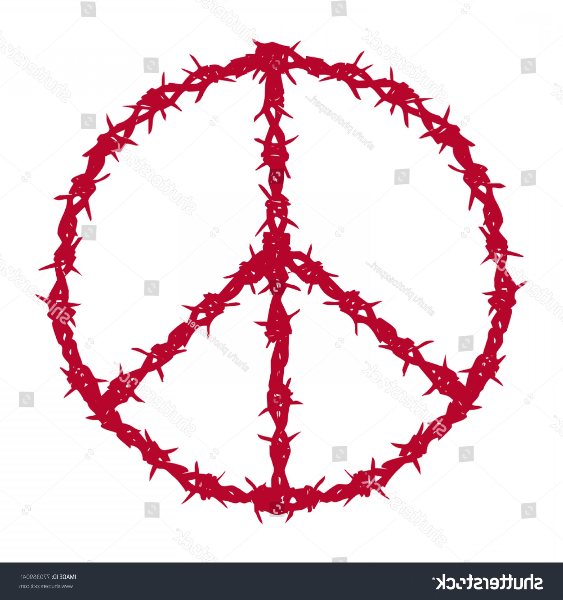 1800x1920 Peace Symbol Made Barbed Wire Vector Studiogrfx