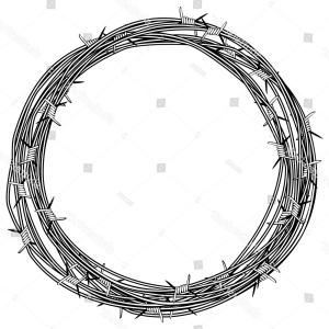300x300 Photobarbed Wire Black And White Round Border Frame Soidergi
