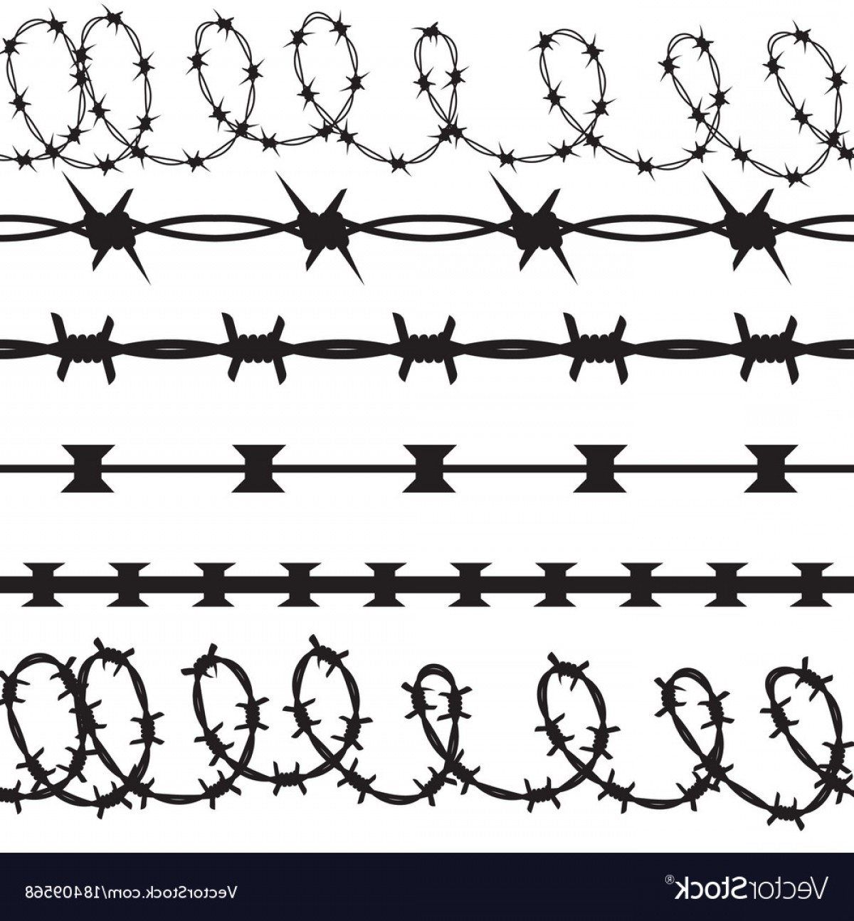 1200x1294 Barbed Wire Black Silhouettes Pattern Brush Vector Geekchicpro