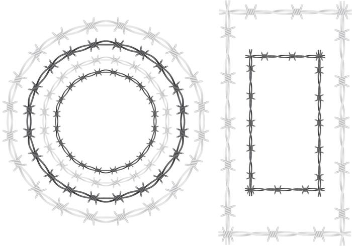 700x490 Barbed Wire Vector Frames
