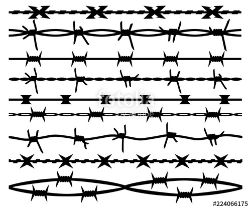 500x417 Barbed Wire, Set Seamless Brush, Isolated Silhouette Barbwire
