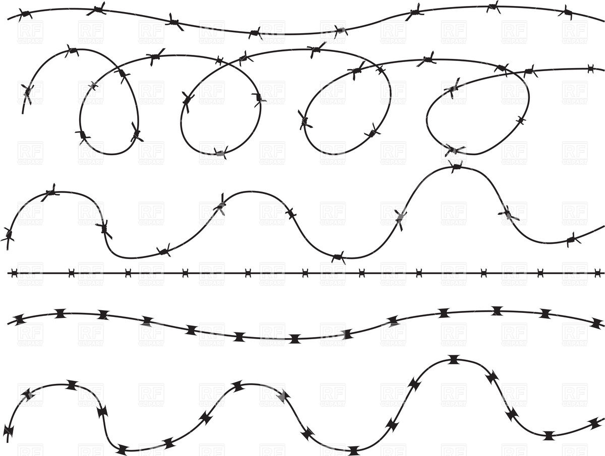 1200x905 Barbed Wire Vector Image Of Objects