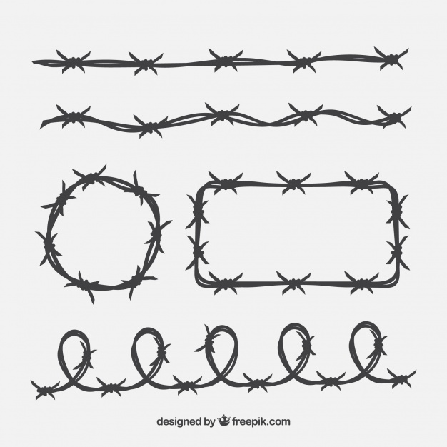 626x626 Barbed Wire Collection Vector Free Download