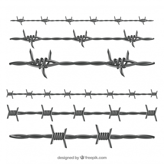 626x626 Realistic Barbed Wire Frame Collection Vector Free Download