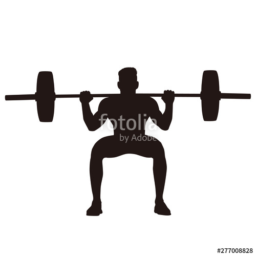 500x500 Bodybuilder Doing Exercise With Barbell Silhouette Stock Image