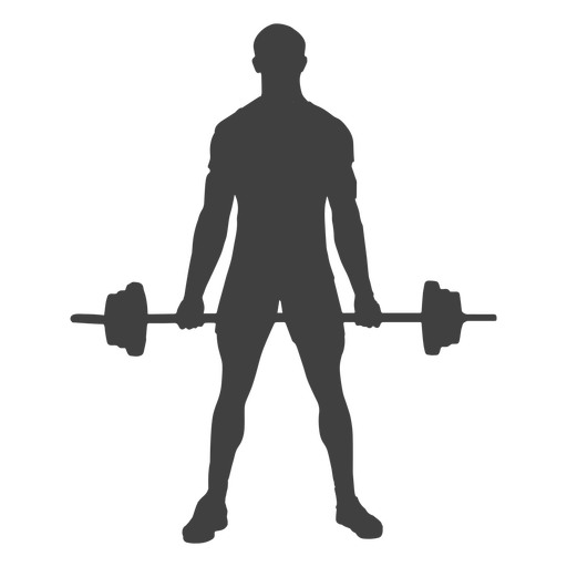 512x512 Man Holding Barbell Silhouette