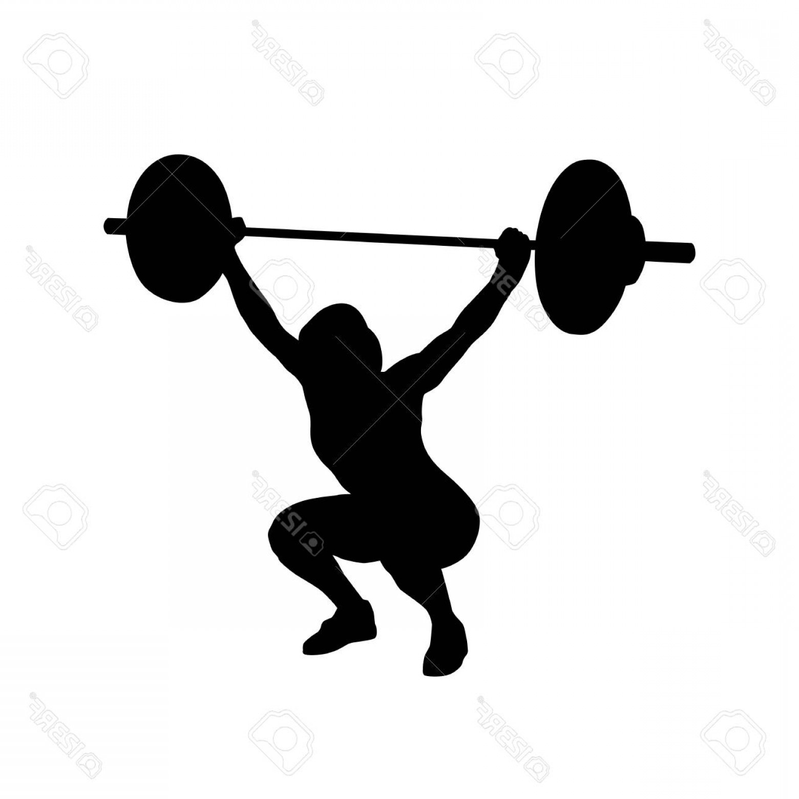 1560x1560 Photostock Vector Woman Practicing With Barbell Weight Lifting