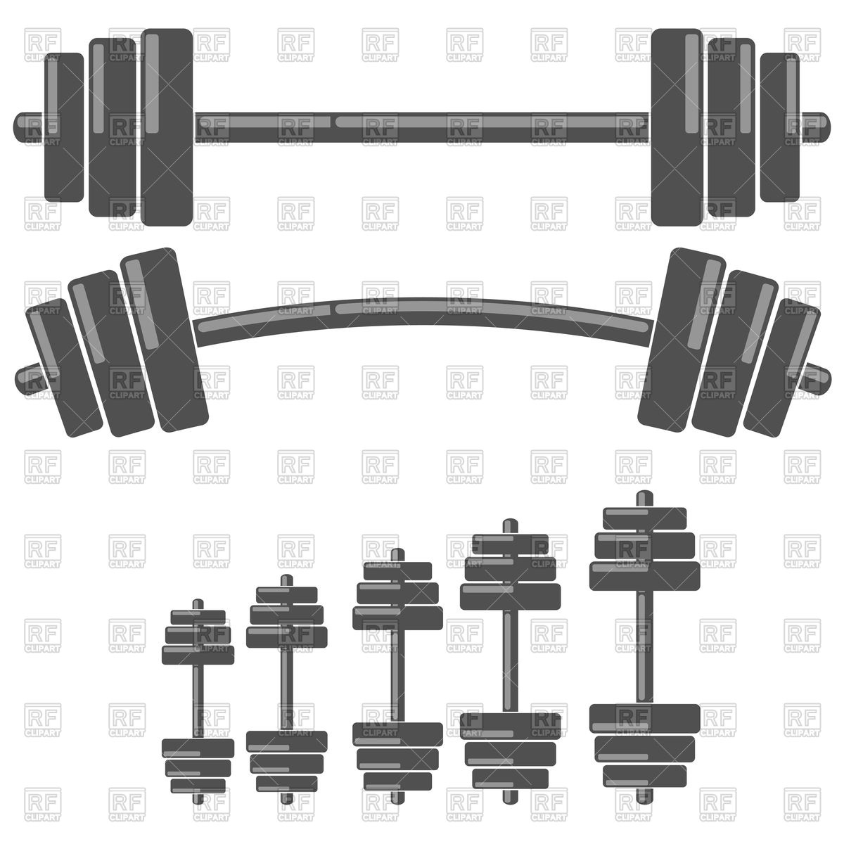 1200x1200 Set Of Barbells Vector Image Of Objects
