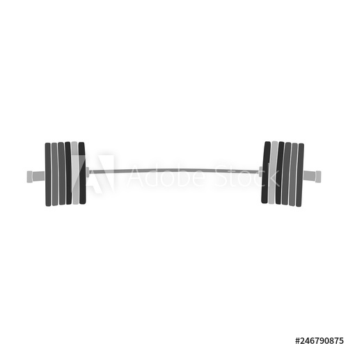 500x500 Barbell Powerlifting Weight Plates Black And White Silhouette