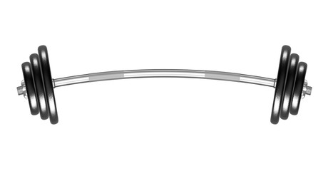 460x240 Silhouette Barbell On A White Background, Vector Illustration