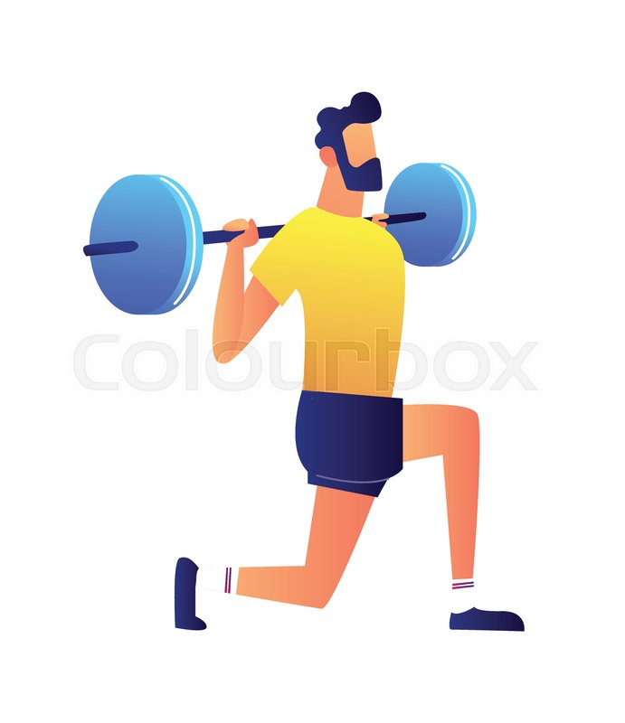 691x800 Athlet Lifting Barbell Vector Stock Vector Colourbox
