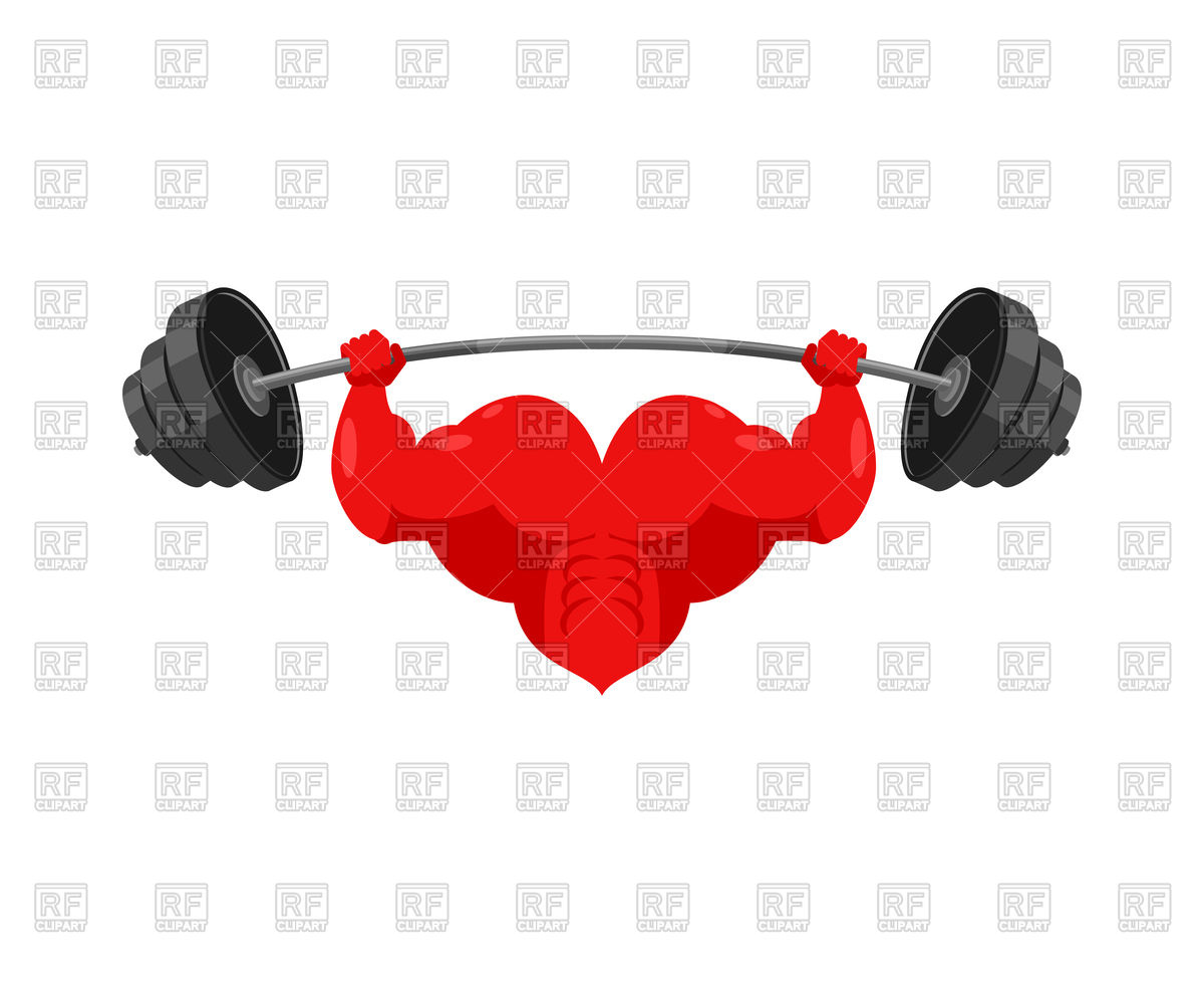 1200x979 Strong Heart And Barbell Vector Image Of Sport And Leisure