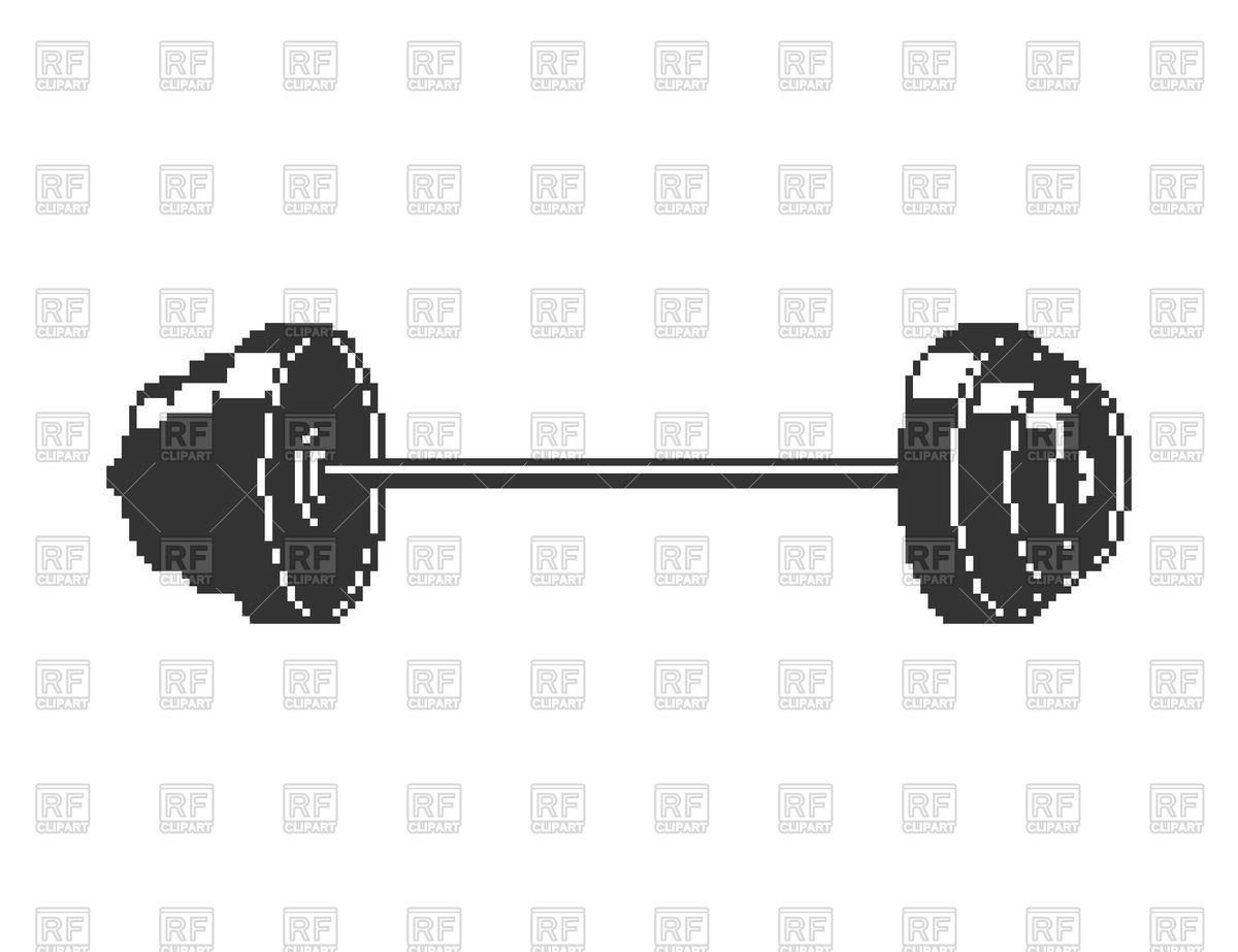 1200x923 Barbell In Pixel Style Vector Image Of Sport And Leisure